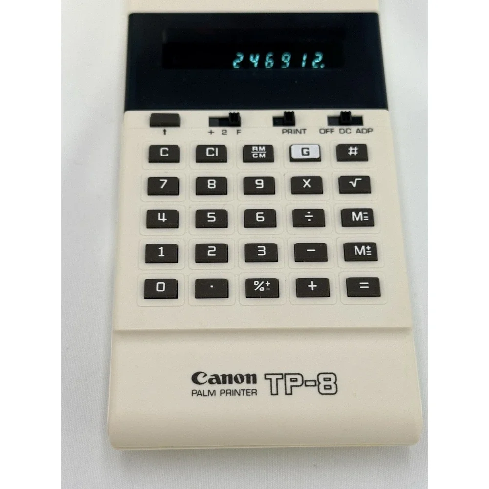 Vintage Canon TP-8 Pocket Printer Calculator Adding Machine Original Box, Works!